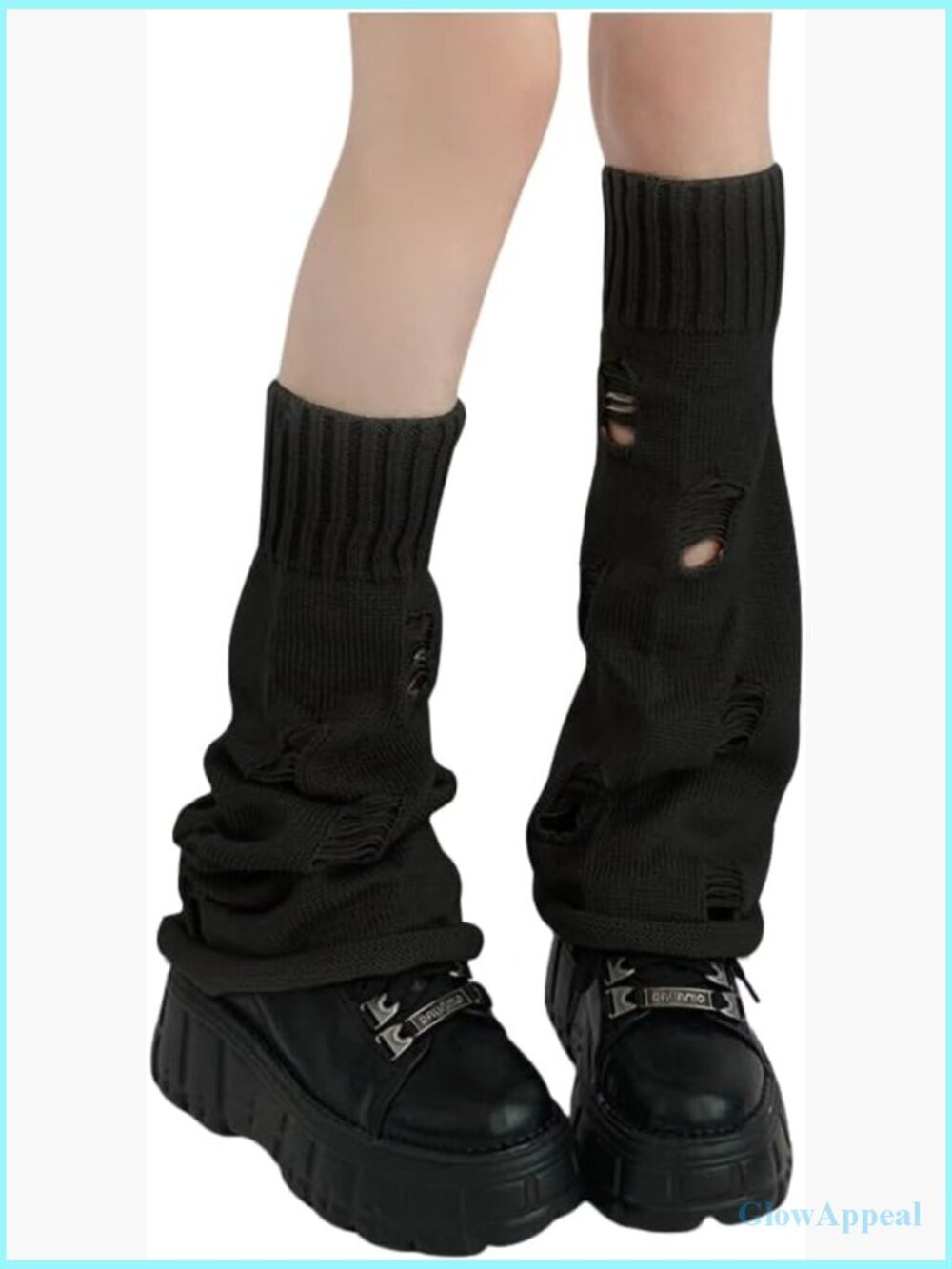 Grunge Leg Warmers Ripped Socks Crochet Y2k Leg Sleeve Aesthetic Knit